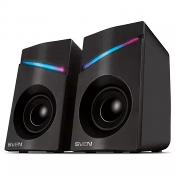 Колонки SVEN 305 2.0 чёрные USB, 2x3 Вт, RGB подсветка