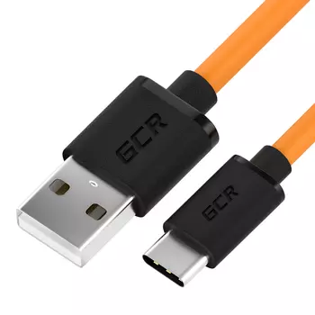 Кабель USB 2.0(Am)-Type-C, экранированный быстрая зарядка, 50см, оранжевый Greenconnect GCR-52722 (GCR-52722)