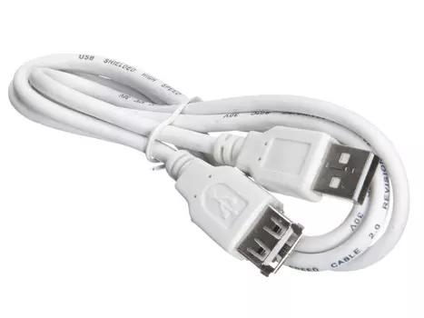 Кабель-удлинитель USB(Am)-USB(Af), 1 м, белый, Netko (NUSB-2.0A-1m-pb/wht)