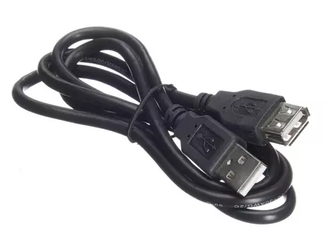 Кабель-удлинитель USB(Am)-USB(Af), 1 м, черный, Netko (NUSB-2.0A-1m-pb/bl)