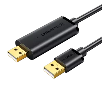 Кабель USB 2.0(Am)-USB 2.0(Am) 2м, черный UGREEN Data Link Cable US166 (20233)