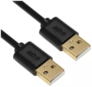 Кабель USB 2.0(Am)-USB 2.0(Am), экранированный, 2м, черный Greenconnect (GCR-UM5M-BB2S-2.0m)
