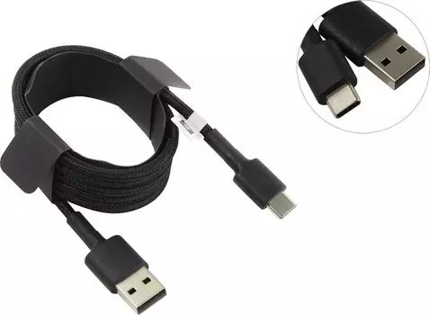 Кабель USB-USB Type-C, 1м, черный Xiaomi Mi Type-C Braided Cable (SJX10ZM/SJV4109GL)