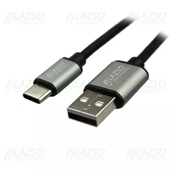 Кабель USB 2.0(Am)-USB 2.0 Type-C(m), 2A, 1.2м, черный LAZSO (WU-206)