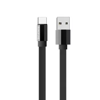 Кабель USB 2.0(Am)-USB 2.0 Type-C(m), 3A, 1.2м, черный Borofone Glory BU8 (122976)