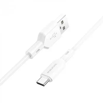 Кабель USB 2.0(Am)-USB 2.0 Type-C(m), 3A, 1 м, белый, Borofone BX70 (207880)
