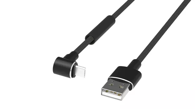 Кабель USB-Micro USB, угловой, 1м, черный Ritmix RCC-413 (RCC-413)