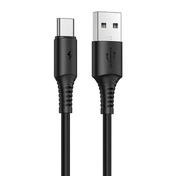 Кабель USB 2.0(Am)-USB 2.0 Type-C(m), 3A быстрая зарядка, 1м, черный Borofone Coolway BX47 (133798)