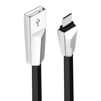 Кабель USB-USB Type-C, плоский, 2.4A, 1.2м, черный HOCO X4 (УТ-00000375)