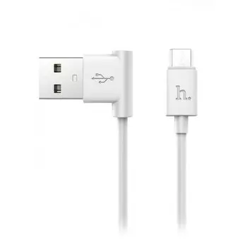 Кабель USB-Micro USB, угловой, 2.1A, 1.2м, белый HOCO UMP10 (73276)