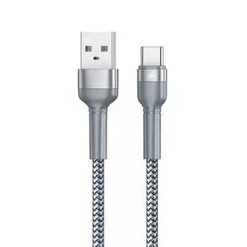 Кабель USB 2.0(Am)-USB 3.0 Type-C(m), 2.4A, 1м, серебристый Remax Jany Series RC-124a (6972174152868)