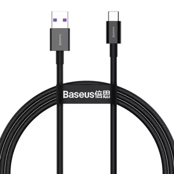Кабель USB-USB Type-C, быстрая зарядка, 6A, 2 м, черный, Baseus Superior Series (CATYS-A01)