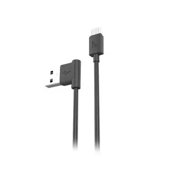 Кабель USB 2.0(Am)-Micro USB 2.0(Bm), угловой, 2.1A, 1.2м, черный HOCO UMP10 (6957531021155)