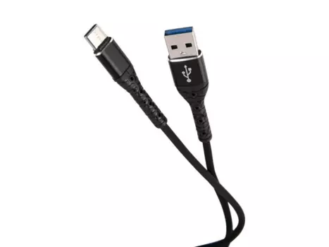 Кабель USB-USB Type-C, 3A 1 м, черный mObility (4610103436321)