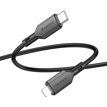 Кабель USB 2.0 Type-C(m)-Lightning 30-pin(m), быстрая зарядка, 3A 1 м, черный Borofone BX70 PD (207871)