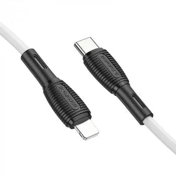 Кабель USB 2.0 Type-C(m)-Lightning 8-pin(m), 1 м, белый, Borofone BX86 (6974443388770)