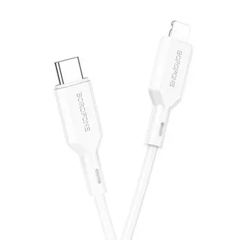 Кабель USB Type-C-Lightning 8-pin, быстрая зарядка, 3А, 1 м, белый, Borofone BX70 PD (6974443384451)