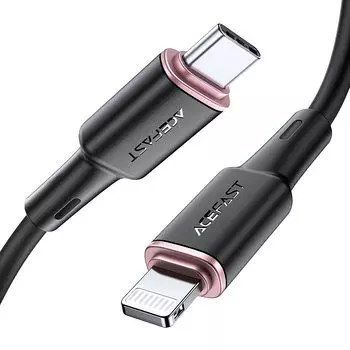 Кабель USB Type-C-Lightning 8-pin, MFi, экранированный, быстрая зарядка, 3A 1.2м, черный ACEFAST C2-01 (AF-C2-01-BK)