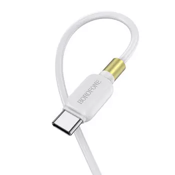 Кабель USB 2.0 Type-C(m)-USB 2.0(Am), 2.4A, 1м, белый Borofone Defender BX59 (6931474753151)