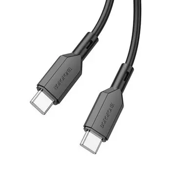 Кабель USB Type-C-USB Type-C, 3A 1 м, черный Borofone BX70 60W (207873)
