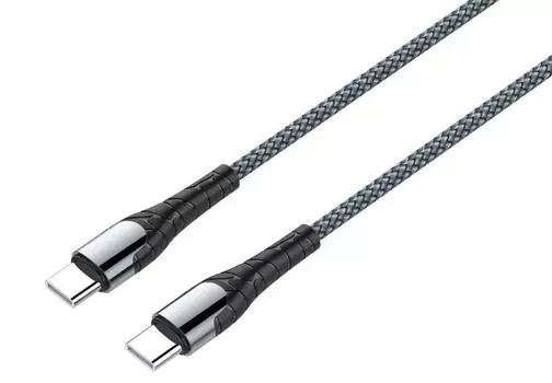 Кабель USB 2.0 Type-C(m)-USB 2.0 Type-C(m), 3A, 1м, серый LDNIO LC101 (LD_B4616)