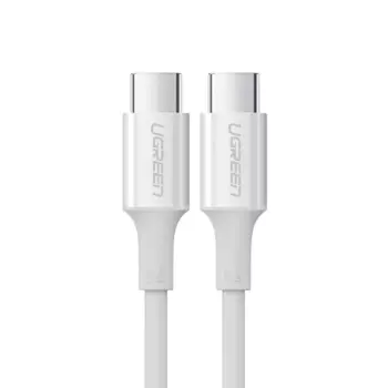 Кабель USB Type-C-USB Type-C, экранированный, 5A быстрая зарядка, 1м, белый UGREEN US300 (60551)