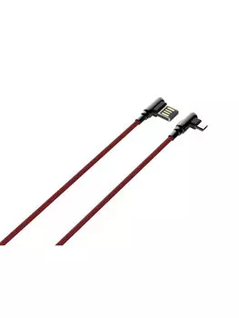 Кабель USB 2.0(Am)-Micro USB 2.0(Bm), угловой, 2.4A, 2м, красный LDNIO LS422 (LD_B4629)