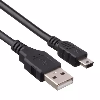 Кабель USB 2.0(Am)-Mini USB 2.0(Bm), 2.1A 1 м, черный 4PH (4PH-R90117)