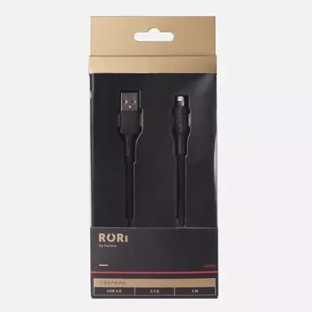 Кабель USB-Lightning 8-pin, 2.7A, 1м, черный Kurato RORI L505 (109411)