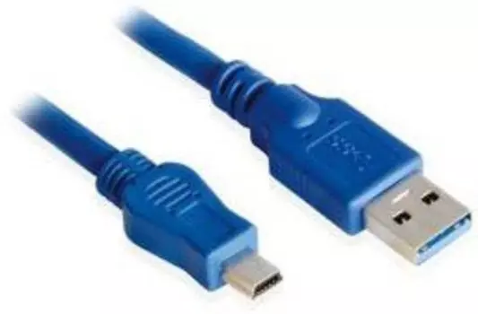 Кабель USB 3.0(Am)-Mini USB 2.0(Bm), экранированный, синий Greenconnect Premium (GC-U3A2109-1m)