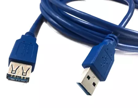 Кабель-удлинитель USB(Am)-USB(Af), 3 м, синий, Netko (NUSB-3.0A-3m-pp/blu)