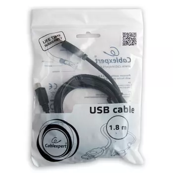 Кабель USB 2.0(AM)-miniUSB 2.0(BM) 5P, Cablexpert, 1.8m, черный, экранированный (CCF-USB2-AM5P-6)
