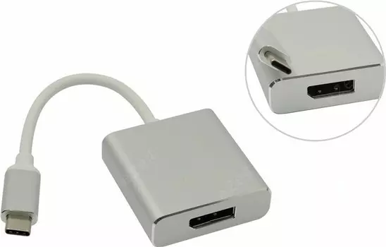 Кабель USB 3.1 Type-C(M)-DisplayPort(f), VCOM, 15см, серебристый (CU422M)
