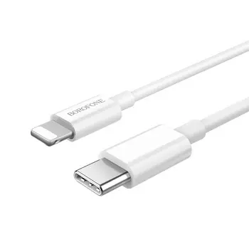 Кабель USB 3.1 Type-C(m)-Lightning 8-pin(m), 3A быстрая зарядка, 1м, белый Borofone BX36 Union (18839)