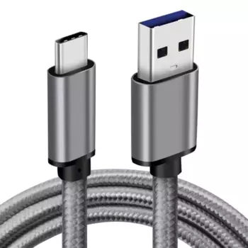 Кабель USB Type-C-USB быстрая зарядка, 1м, серебристый Telecom (TC403M-1M)