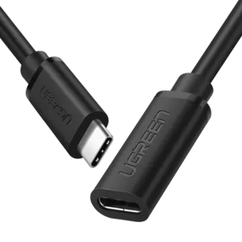 Кабель USB 3.1 Type-C(m)-USB 3.1 Type-C(f), MFi, 3A, 50см, черный UGREEN ED008 (40574)