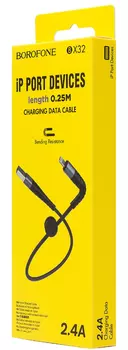 Кабель USB-Lightning 8-pin, 25см, черный Borofone BX32 Munificent (133671)