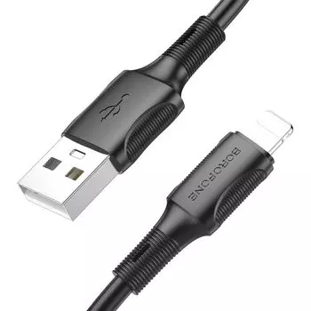 Кабель USB-Lightning 8-pin, 2.4A, 1м, черный Borofone BX80 (6974443385182)