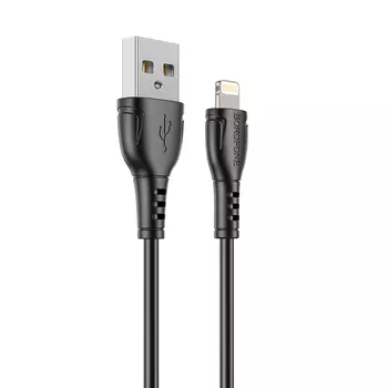 Кабель USB-Lightning 8-pin, 2.4A, 1м, черный Borofone Triumph BX51 (6931474743893)