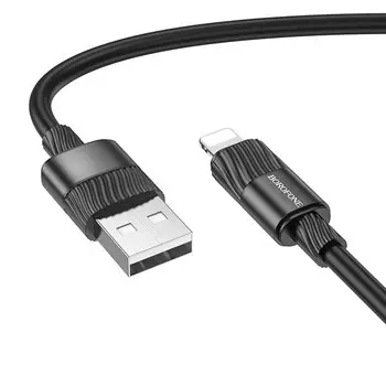 Кабель USB(Am)-Lightning 8-pin(m), 2.4А, 1 м, черный, Borofone BX106