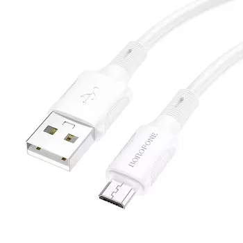 Кабель USB-Micro USB, 2.4А, 1 м, белый, Borofone BX80 (6974443385212)