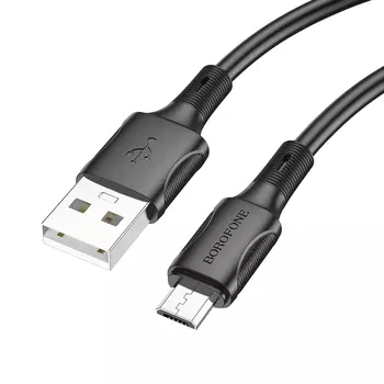 Кабель USB-Micro USB, 2.4А, 1 м, черный, Borofone BX80 (6974443385205)