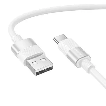 Кабель USB(Am)-USB Type-C(m), 3А, 1 м, белый, Borofone BX106