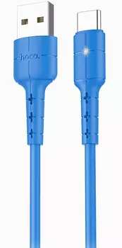 Кабель USB 2.0(Am)-Type-C, 2.1A, 1.2м, голубой HOCO Star X30