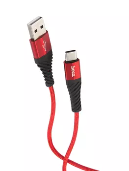 Кабель USB-Type-C, 2.1A, 1м, красный HOCO Cool X38 (10574)
