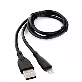 Кабель USB-Lightning 8-pin, 2.1A, 1м, черный Cablexpert Classic 0.1 (CCB-USB-AMAPO1-1MB)