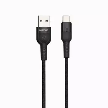 Кабель USB 2.0(Am)-Type-C, 2.4A, 1.2м, черный Borofone Starlight BU17