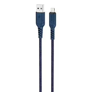 Кабель USB-Lightning 8-pin, 2.4A, 1м, синий HOCO Victory X59 (6931474744883)