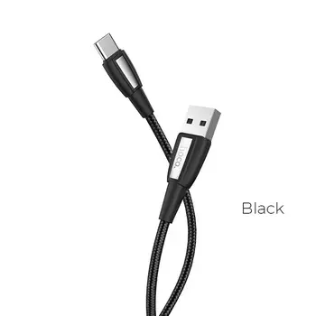 Кабель USB 2.0(Am)-Type-C, 2.4A, 1м, черный HOCO Titan X39 (6931474711328)