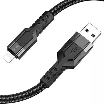 Кабель USB-Lightning 8-pin, 2.4A, 1.2м, черный HOCO U110 (6931474770561)